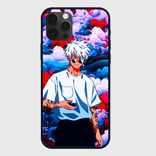 Чехол iPhone 12 Pro Max Красавец Сатору Годжо - Магическая битва / 3D-Черный – фото 1