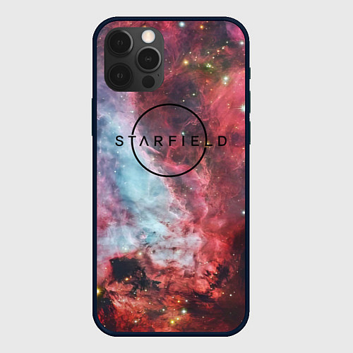 Чехол iPhone 12 Pro Max Starfield лого космос / 3D-Черный – фото 1