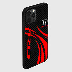 Чехол для iPhone 12 Pro Max Honda CR-V - красный и карбон, цвет: 3D-черный — фото 2