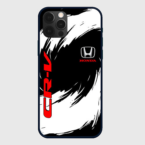 Чехол iPhone 12 Pro Max Honda - белые краски / 3D-Черный – фото 1