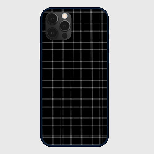 Чехол iPhone 12 Pro Max Чёрный клетчатый паттерн / 3D-Черный – фото 1