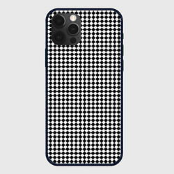 Чехол для iPhone 12 Pro Max Шахматный чёрно-белый, цвет: 3D-черный