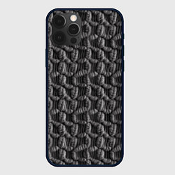 Чехол для iPhone 12 Pro Max Вязанный стиль текстура, цвет: 3D-черный