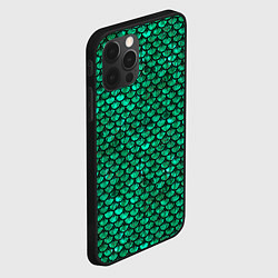 Чехол для iPhone 12 Pro Max Кожа изумрудного дракона, цвет: 3D-черный — фото 2
