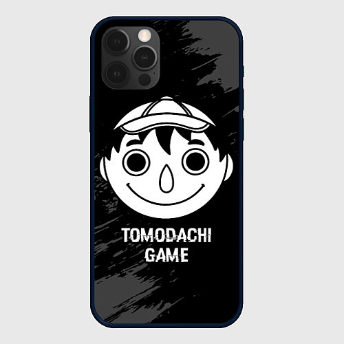 Чехол iPhone 12 Pro Max Tomodachi Game glitch на темном фоне / 3D-Черный – фото 1