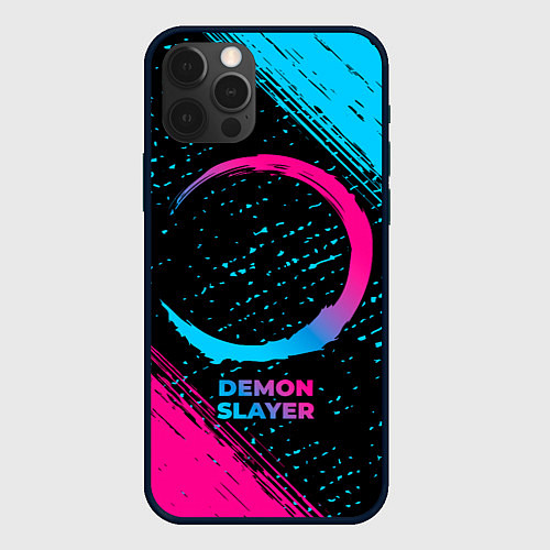 Чехол iPhone 12 Pro Max Demon Slayer - neon gradient / 3D-Черный – фото 1