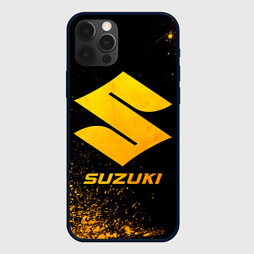Чехол iPhone 12 Pro Max Suzuki - gold gradient / 3D-Черный – фото 1