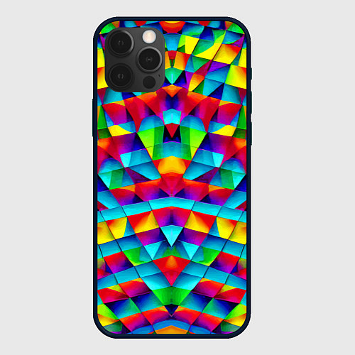 Чехол iPhone 12 Pro Max Абстрактный зеркальный паттерн / 3D-Черный – фото 1