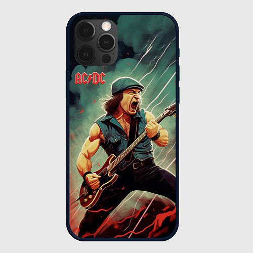 Чехол iPhone 12 Pro Max AC DC rock / 3D-Черный – фото 1