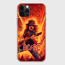Чехол iPhone 12 Pro Max ACDC rock music fire