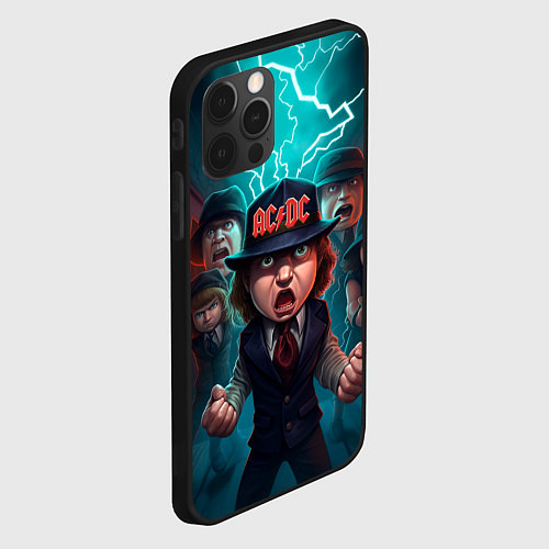 Чехол iPhone 12 Pro Max ACDC cartoon / 3D-Черный – фото 2