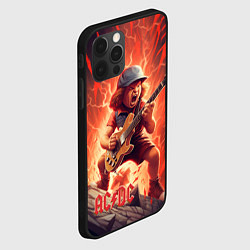 Чехол для iPhone 12 Pro Max ACDC fire rock, цвет: 3D-черный — фото 2