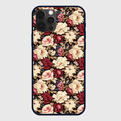 Чехол iPhone 12 Pro Max Винтажные цветы паттерн
