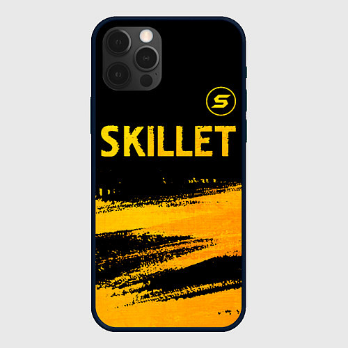 Чехол iPhone 12 Pro Max Skillet - gold gradient: символ сверху / 3D-Черный – фото 1