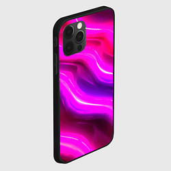 Чехол для iPhone 12 Pro Max Розовая объемная абстракция, цвет: 3D-черный — фото 2
