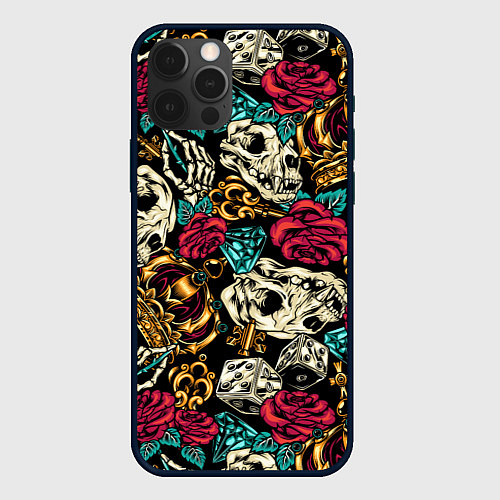 Чехол iPhone 12 Pro Max A pattern for a hipster / 3D-Черный – фото 1