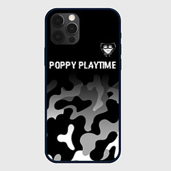 Чехол для iPhone 12 Pro Max Poppy Playtime glitch на темном фоне: символ сверх, цвет: 3D-черный