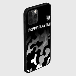 Чехол для iPhone 12 Pro Max Poppy Playtime glitch на темном фоне: символ сверх, цвет: 3D-черный — фото 2