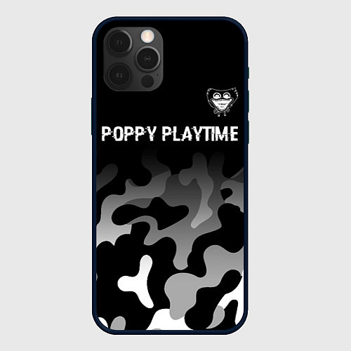 Чехол iPhone 12 Pro Max Poppy Playtime glitch на темном фоне: символ сверх / 3D-Черный – фото 1