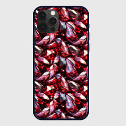 Чехол для iPhone 12 Pro Max Рубиновый паттерн, цвет: 3D-черный