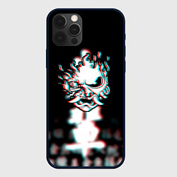 Чехол iPhone 12 Pro Max Samurai glitch cyberpunk city