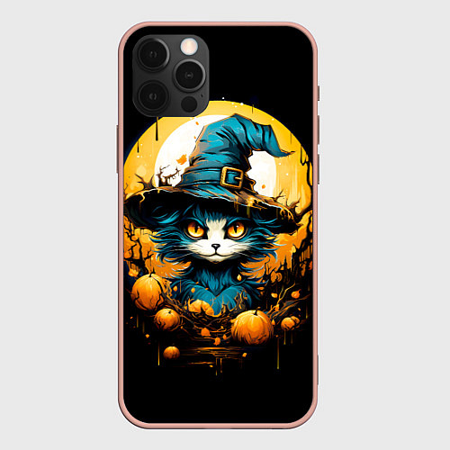 Чехол iPhone 12 Pro Max Синий кот колдун / 3D-Светло-розовый – фото 1