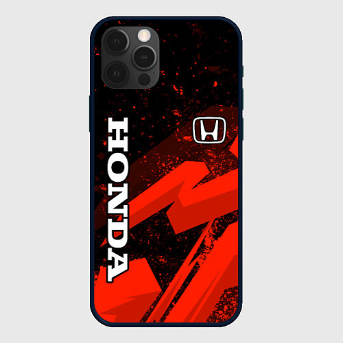Чехол iPhone 12 Pro Max Honda - красная абстракция / 3D-Черный – фото 1