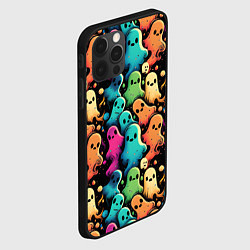 Чехол для iPhone 12 Pro Max Паттерн с разноцветными приведениями, цвет: 3D-черный — фото 2