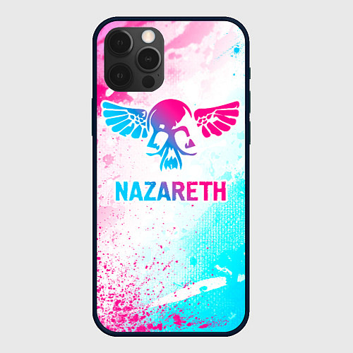 Чехол iPhone 12 Pro Max Nazareth neon gradient style / 3D-Черный – фото 1