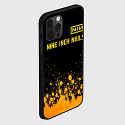 Чехол для iPhone 12 Pro Max Nine Inch Nails - gold gradient: символ сверху, цвет: 3D-черный — фото 2