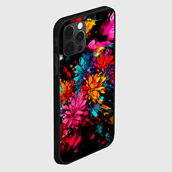 Чехол для iPhone 12 Pro Max Краски и цветы, цвет: 3D-черный — фото 2