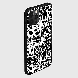 Чехол для iPhone 12 Pro Max Граффити черно-белый паттерн, цвет: 3D-черный — фото 2