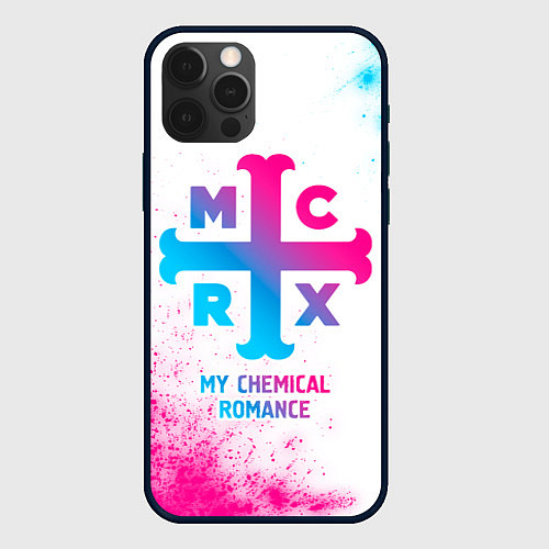 Чехол iPhone 12 Pro Max My Chemical Romance neon gradient style / 3D-Черный – фото 1