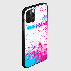 Чехол для iPhone 12 Pro Max Warframe neon gradient style: символ сверху, цвет: 3D-черный — фото 2