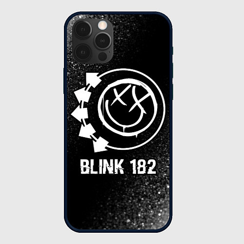 Чехол iPhone 12 Pro Max Blink 182 glitch на темном фоне / 3D-Черный – фото 1