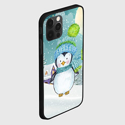 Чехол для iPhone 12 Pro Max Новогодний пингвин, цвет: 3D-черный — фото 2
