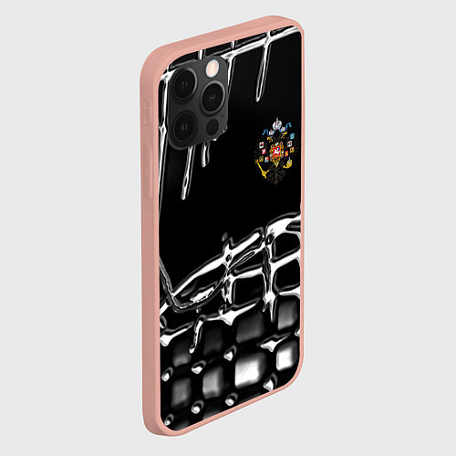 Чехол iPhone 12 Pro Max Россия герб РФ / 3D-Светло-розовый – фото 2