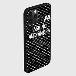 Чехол для iPhone 12 Pro Max Asking Alexandria glitch на темном фоне: символ св, цвет: 3D-черный — фото 2