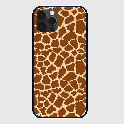 Чехол iPhone 12 Pro Max Кожа жирафа - giraffe / 3D-Черный – фото 1