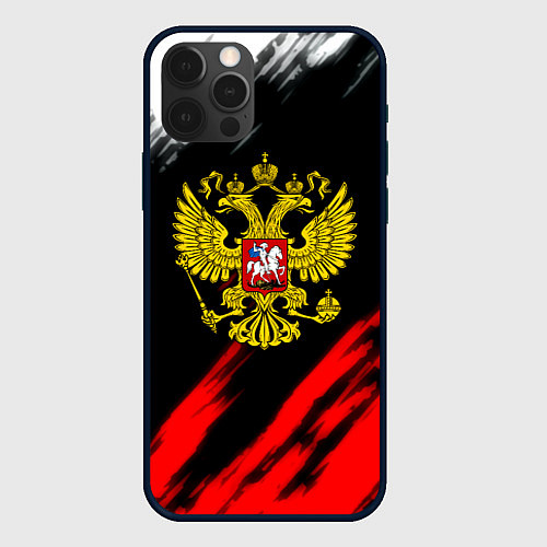 Чехол iPhone 12 Pro Max Russia stripes / 3D-Черный – фото 1