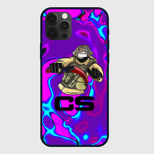 Чехол iPhone 12 Pro Max Cs go neon skin / 3D-Черный – фото 1