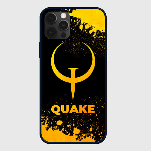 Чехол iPhone 12 Pro Max Quake - gold gradient / 3D-Черный – фото 1