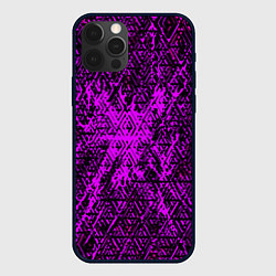 Чехол для iPhone 12 Pro Max Фиолетовая глитч инфекция, цвет: 3D-черный