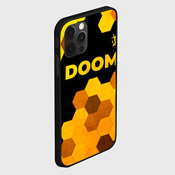 Чехол для iPhone 12 Pro Max Doom - gold gradient: символ сверху, цвет: 3D-черный — фото 2