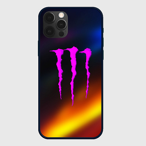 Чехол iPhone 12 Pro Max Monster energy gradient color / 3D-Черный – фото 1