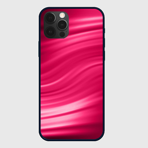 Чехол iPhone 12 Pro Max Абстрактный волнистый узор в красно-розовых тонах / 3D-Черный – фото 1