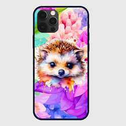 Чехол iPhone 12 Pro Max Ежик в цветах