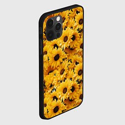 Чехол для iPhone 12 Pro Max Желтые объемные цветы от нейросети, цвет: 3D-черный — фото 2