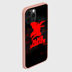 Чехол для iPhone 12 Pro Max Black Sabbath краски метал, цвет: 3D-светло-розовый — фото 2