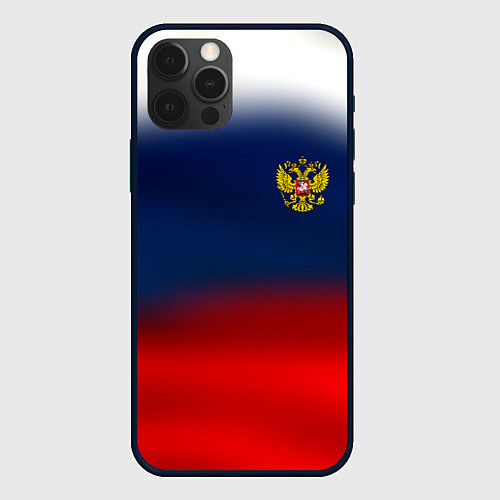 Чехол iPhone 12 Pro Max Символика России герб / 3D-Черный – фото 1